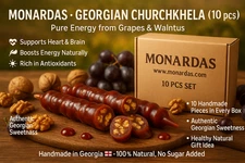 Georgian Churchkhela 10p Monardas|Walnut Grape Natural Sweet|Handmade in Georgia