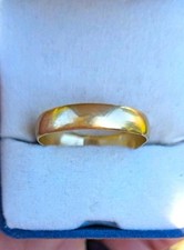 Vintage Romel R.M.I. Solid 10K Yellow Gold Wedding Band Ring Size 10 Plain 2.54g