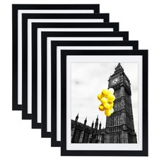 12x16 Picture Frames Set of 6 with Plexiglass, Display Pictures 11x14 with Ma...