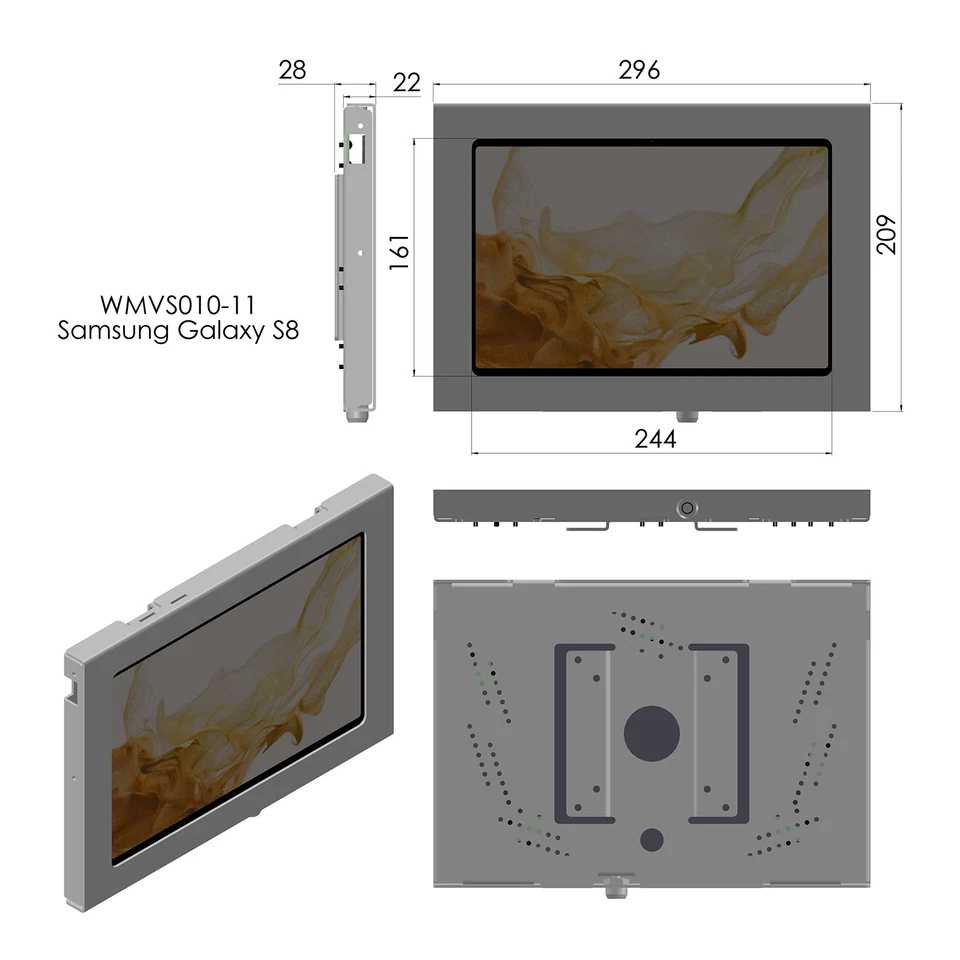 Funda metálica antirrobo con bloqueo para Samsung Galaxy TAB S7 S8 S9 11" S9 FE 10.9"... Foto 2 de 4