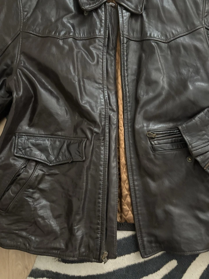 Abrigo Chaqueta De Colección M. Julian Wilson’s Cuero Marrón Talla Hombre’s Grande L Años 90 Raro Foto 2 de 4