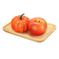 Bamboo Tray, 9.8 x 7 Inch Square Wood Serving Tray, Khaki