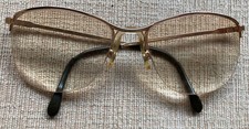 Luxottica Vesta Eyeglasses Avant-Garde Gold Metal Half Rim Frame 52-17 130 EUC