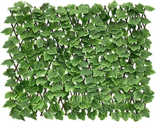 Expandable Faux Ivy Fence Privacy Screen Stretchable Artificial Hedge Single Sid