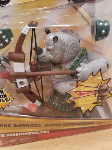Kung Fu Panda RARE Blade Barrage RHINO COMMANDER 2008 Dreamworks Mattel MOC - Picture 12 of 12