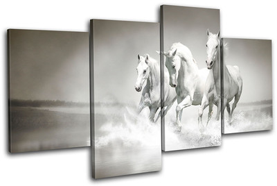 Herd Horses Animals MULTI CANVAS WALL ART Picture Print VA