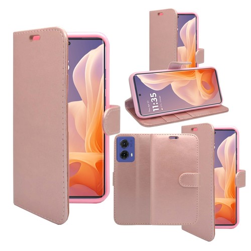 Funda tipo billetera abatible de cuero PU con soporte para tarjeta para Motorola G85 5G - Imagen 24 de 48