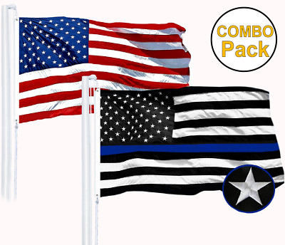 Wholesale LOT | USA 2x3ft Embroidered & Thin Blue Line 2x3ft Embroidered Flag