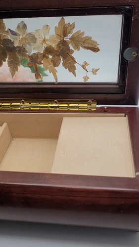 Vintage Pressed Flowers Wooden Musical Jewelry Box - Video 1 of 1