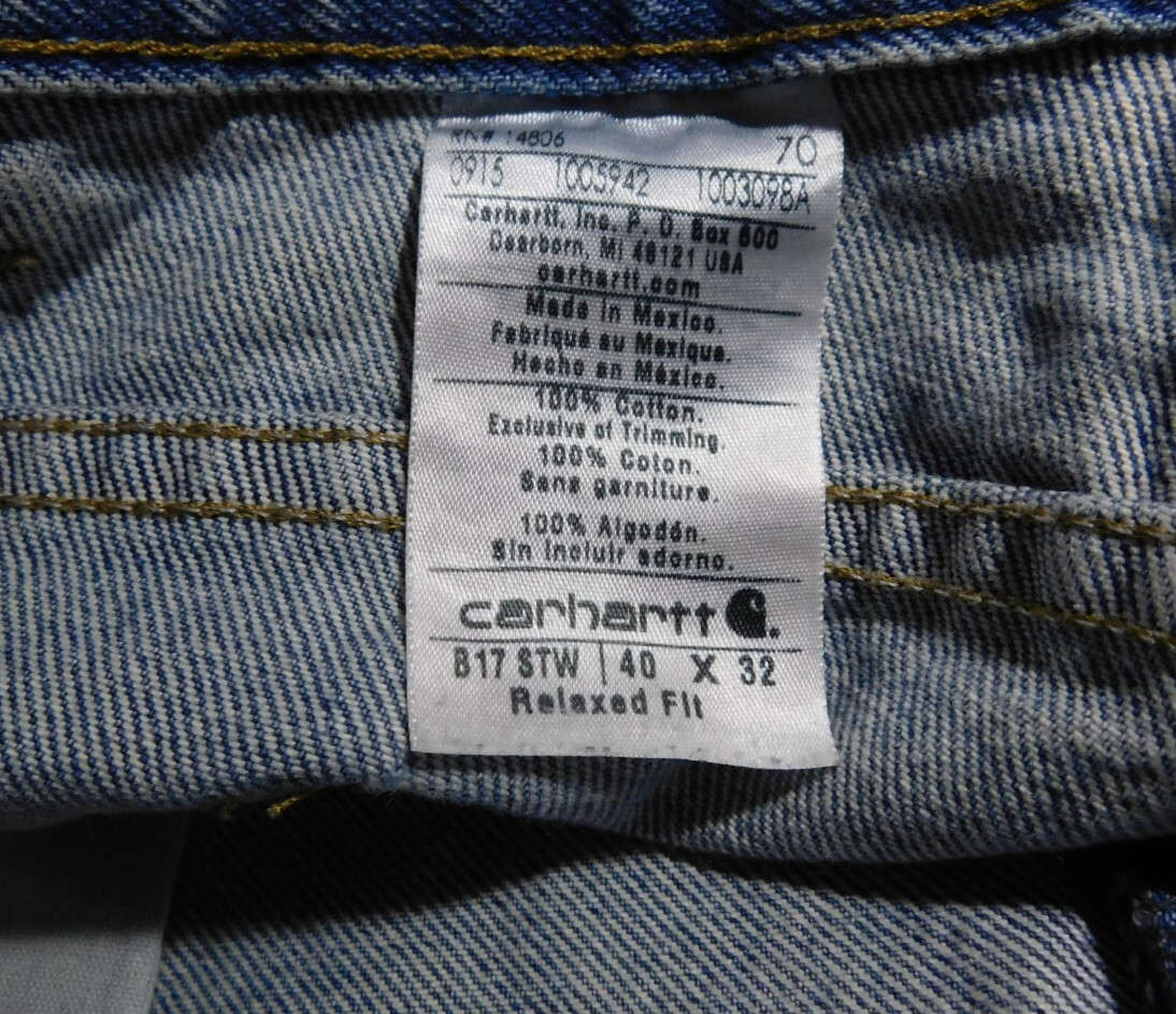 Carhartt Blue Fade Jeans Actual 38x31 (tag 40x32) Heavy Denim VTG 90's thumbnail 5
