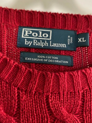$115 NUEVO CON ETIQUETAS POLO DE RALPH LAUREN PONY PARA HOMBRE SUÉTER ROJO XL 100% ALGODÓN AZUL PONY - Imagen 2 de 8