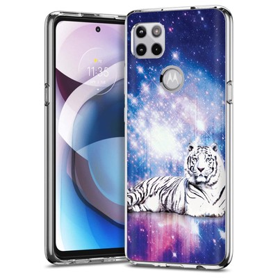 Total Guard Cover Case for Motorola One 5G Ace, Galaxy White Tiger