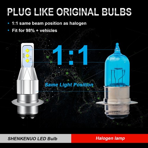 2 Super Bright LED headlight bulbs H6M For Suzuki Eiger 400 2002 2003 2004-2007 - Foto 9 di 12