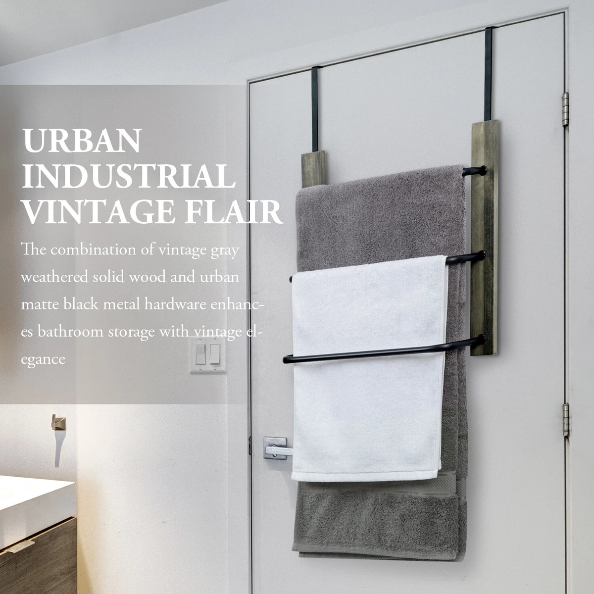 Grey bathroom towel storage clearance