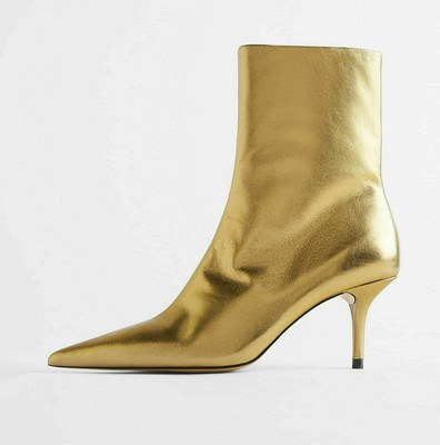 gold leather shoes