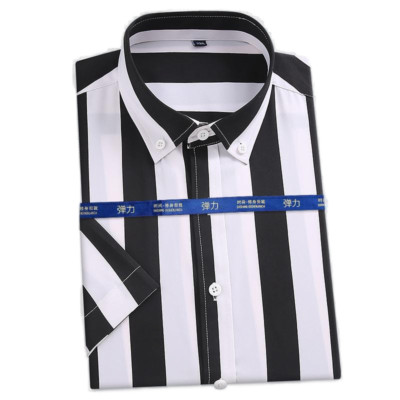 Mens Dress Shirts Office Short Sleeves Striped Bussiness Casual Summer Shirts