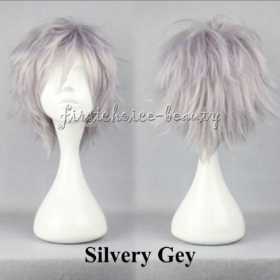Male Female Short Anime Hair Wig Cosplay Costume Straight Synthetic Full Wig f03