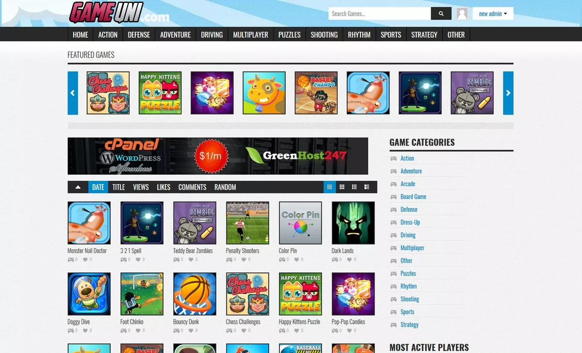 Online Flash Games Website - Free Hosting + Installation