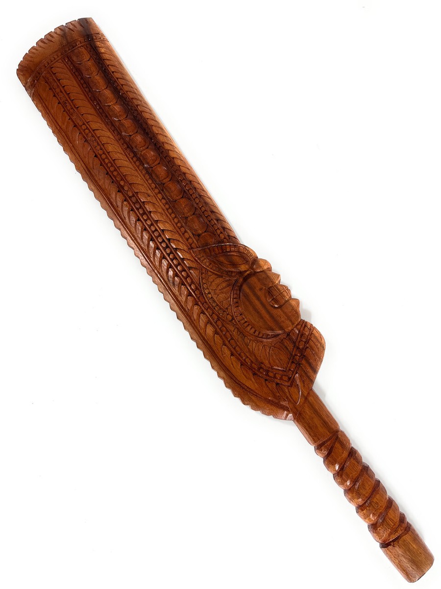 ☆　ポリネシア　フィジー　ハワイ　こん棒　ウォー・クラブ　☆ Fijian Tiki Axe Club 40 inch Acacia Koa War Club - Polynesian Art