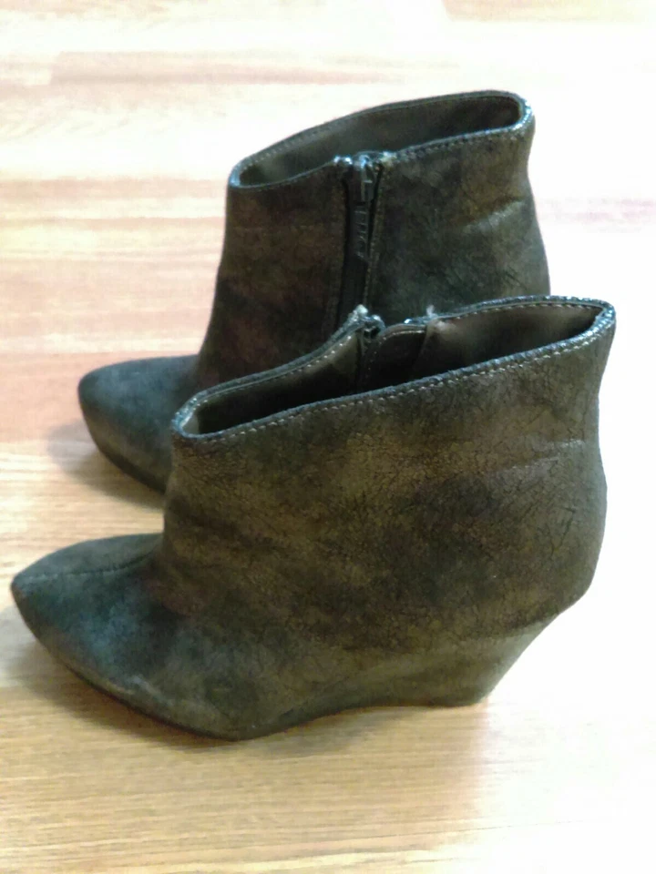 Botas Michael Antonio Metálicas Negras con Cremallera Cuña Talla 5.5 Nuevas WOB 2j Foto 4 de 4