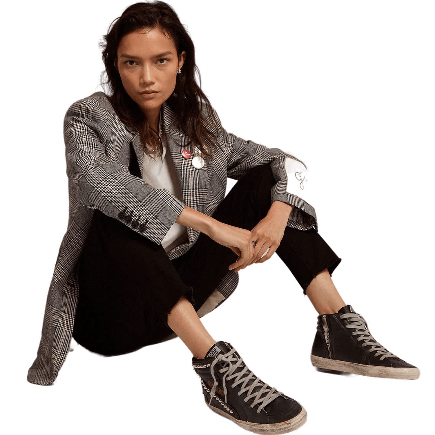 Golden Goose Slide Classic Leather Upper Studs Womens Golden Goose Slide Classic Leather Upper Studs Womens