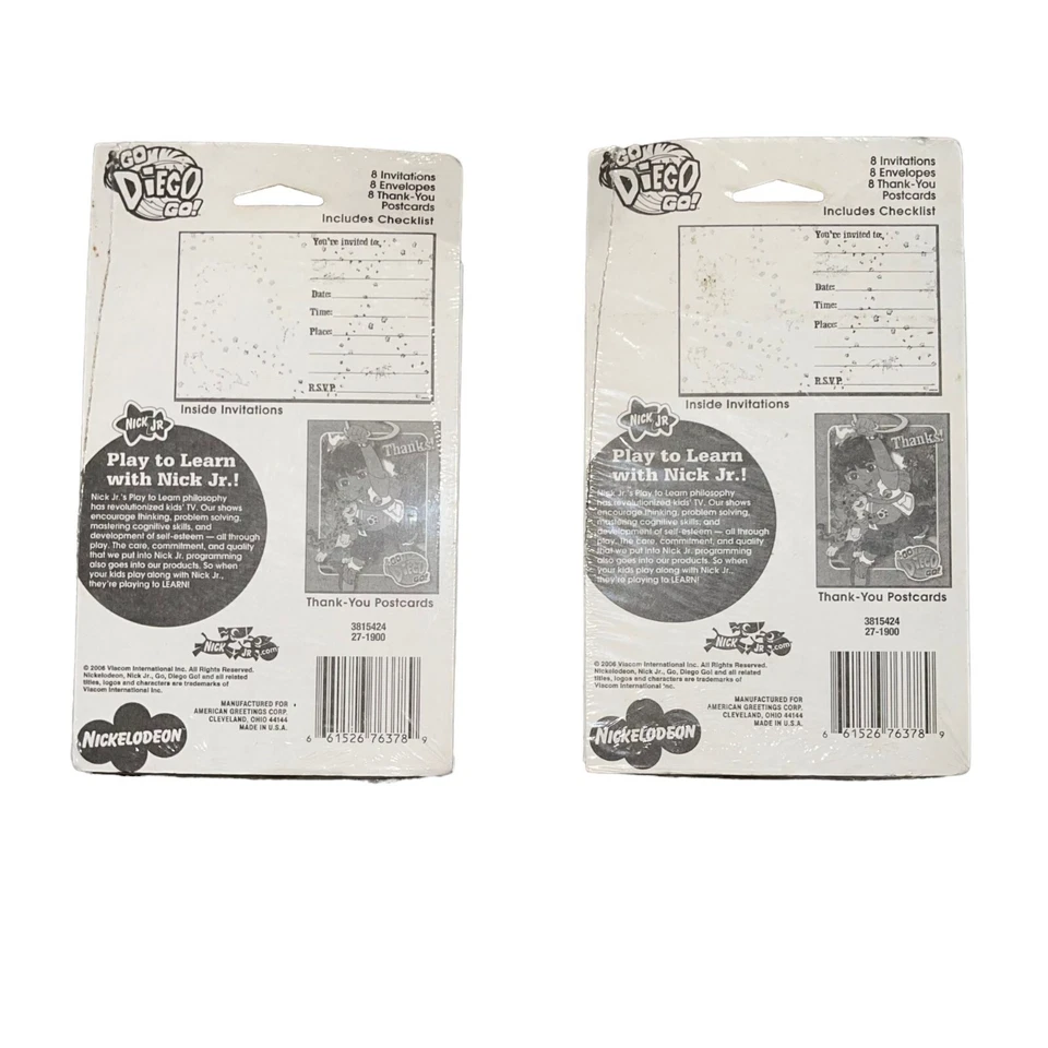 Nuevo en Paquete Tarjetas de Agradecimiento Invitaciones Fiesta Cumpleaños American Greeting Go Diego Go Paquete de 2 Foto 2 de 3
