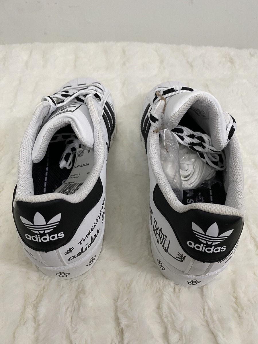 NWOB Adidas Superstar Sharpie Pack Graffiti White Shoes Men