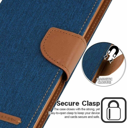Denim Wallet Case Fit iPhone 16 Pro Max Plus 15 14 13 12 11 X XR Flip Plus Card - Picture 11 of 66