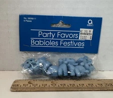 AMSCAM Baby Shower Party Favors  Blue Mini  Plastic Bears Lot of 6, New