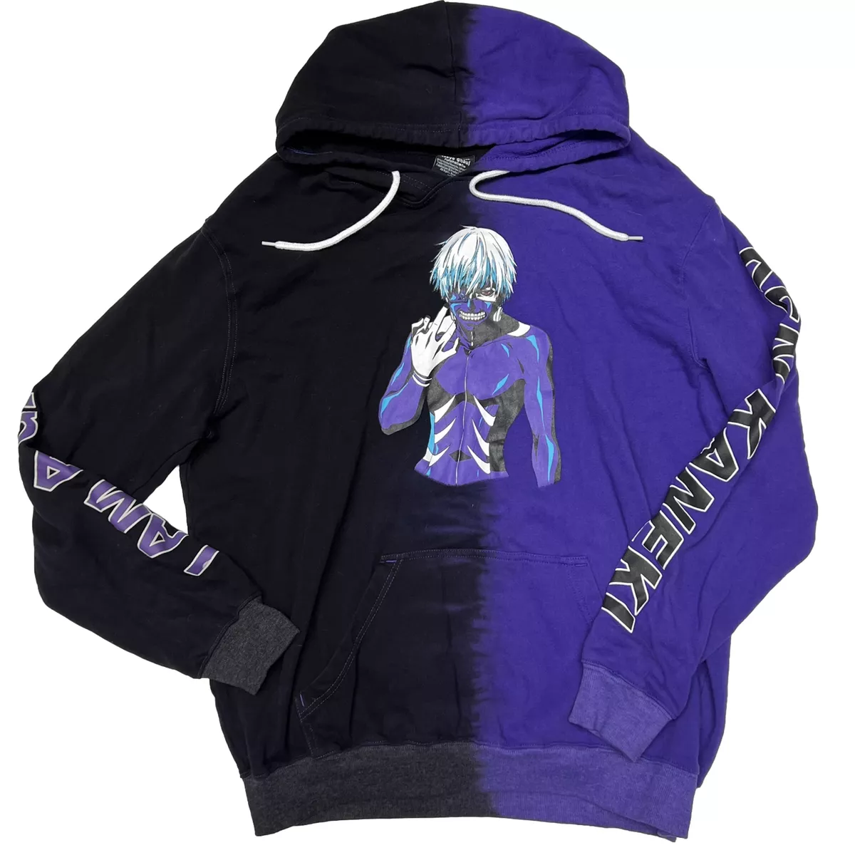 Hot Topic Mens Tokyo Ghoul Two Tone Black Purple Hoodie Size Large