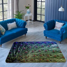 3D Peacock Tail B101 Animal Non Slip Rug Mat Elegant Photo Carpet Zoe