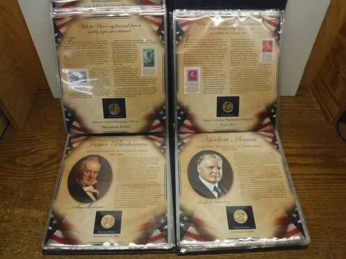 US Presidents $1 Coin & Stamp Collection #1-45 complete Albums Postal Commem Soc - Picture 14 of 20