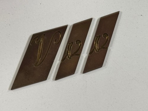 vtg New Hermes Brass 1.5" Engraving Alphabet Letters Numbers Set Cursive - Picture 11 of 18