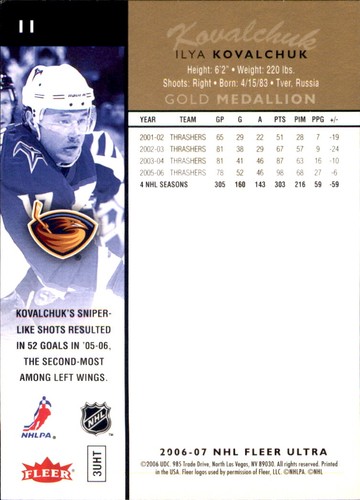 2006-07 Fleer Ultra NHL Hockey SPs RCs Inserts Stars VOUS CHOISISSEZ 🥅🏒 Upper Deck - Photo 84 sur 249