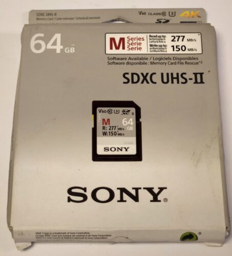 SONY SDXC UHS II 64 GB M Series Memory CARD SF M64 T2 150-277 MB/S