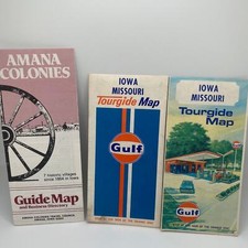 Vintage Missouri & Iowa Maps Lot of 3 - Amana Colonies