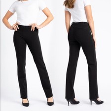 Betabrand Womens Black Straight Leg Stretch Career Business Dress Pants Size M