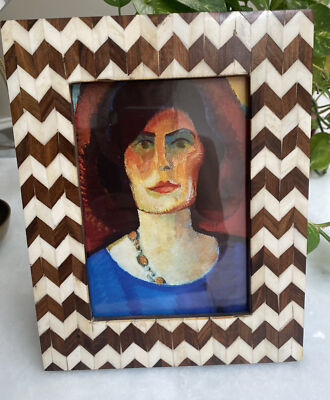 Picture Frame Studio Decor Expression 5x7 Inlaid Chevron Design handmade India