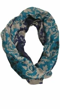 Cejon Floral Print Infinity Scarf, Blue, One Size