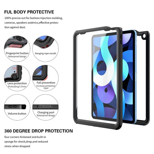 For iPad Air M2 13/11"/5th/4th Waterproof Case Shockproof Heavy Duty Stand Cover - Picture 5 of 15