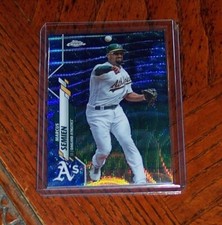 2020 Topps Chrome Base Blue Wave Refractor #144 Marcus Semien 34/75