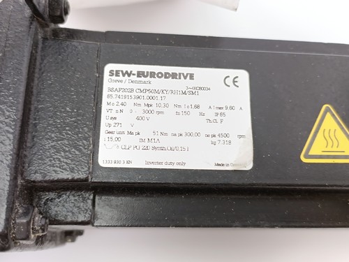 SEW-EURODRIVE 65.7419153901.0001.17 BSAF202B CMP50M/KY/RH1M/SM1 Servo Motor - Picture 2 of 10
