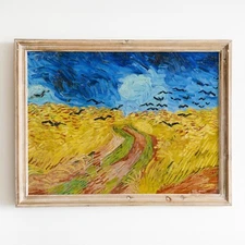 Wheat Field With Crows Van Gogh Impressionism Wall Art Poster Print