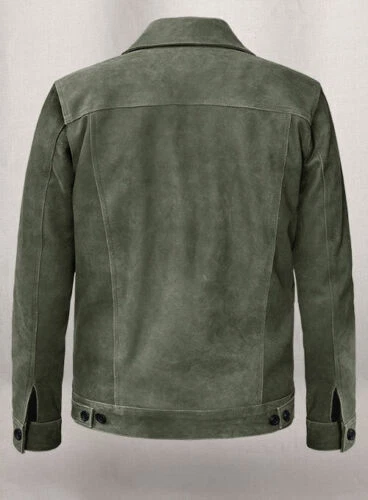 Men's Suede Shirt Style Celebrity Ryan Reynolds Suede Handmade Leather Jacket - Image 3 of 4