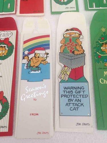 RARE Lot 20 Antioch Garfield Christmas Gift Tags To From Enclosure Bookmark P338 - Picture 9 of 12