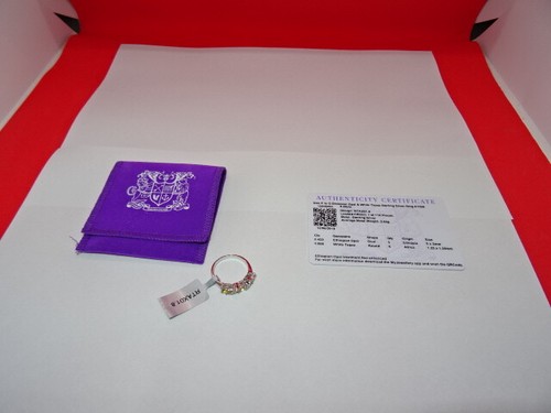 #92 Gemporia Sterling Silver Ethiopian Opal & White Topaz Ring & COA Size Q - Picture 2 of 6