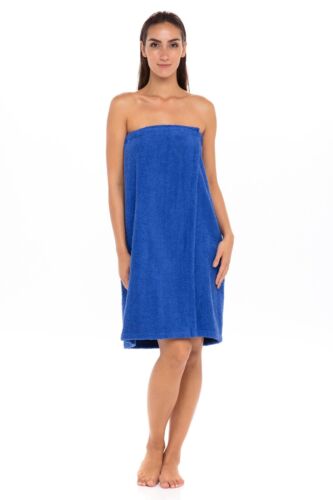 Women's Wrap with Adjustable Closure 100% Terry Spa Body Wrap Shower Bath Towels - Picture 13 of 27