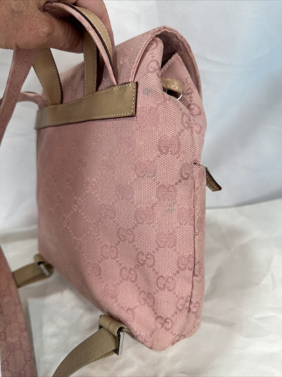 Gucci Mini Backpack Bag GG Canvas Leather Pink Authentic w  display picture 3