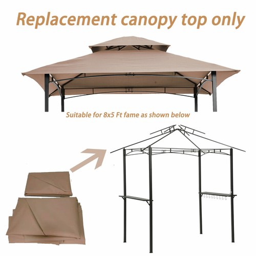 Toldo de repuesto para carpa de barbacoa de 8x5 pies, cubierta de techo para carpa de barbacoa de doble nivel - Imagen 22 de 25
