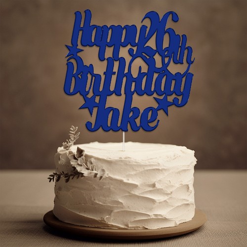 Personalised Acrylic Cake Topper Custom Colour Any Name Age Happy Birthday Decor - Picture 5 of 10
